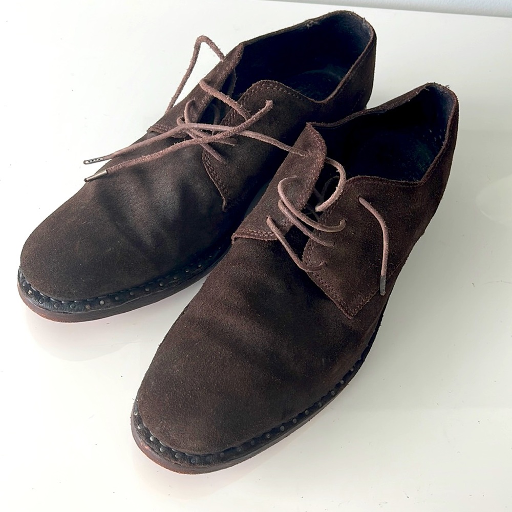 All Saints brown leather Oxford shoes